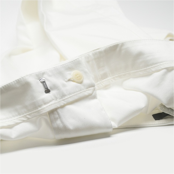 WEEKEND MAX MARA Cropped Cigarette Fit W18 Trousers Size 14 Cream Stretch Cotton - Picture 6 of 10